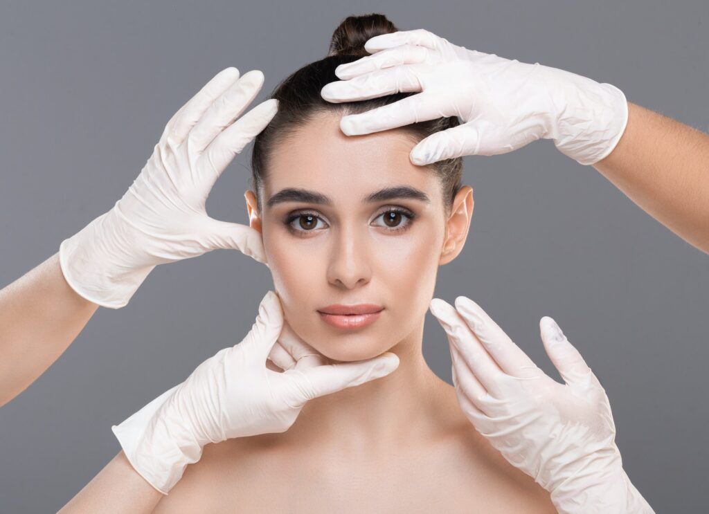 Beautiful woman getting treatment at cosmetology clinic