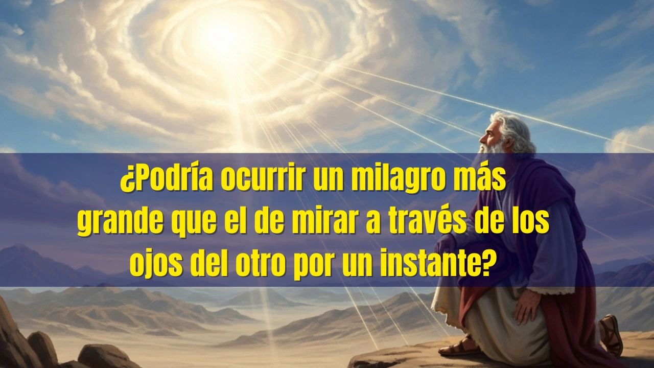 ¿Podría ocurrir un milagro más grande que el de mirar a través de los ojos del otro por un instante?