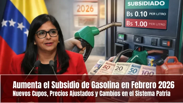 Subsidio de Gasolina febrero 2026